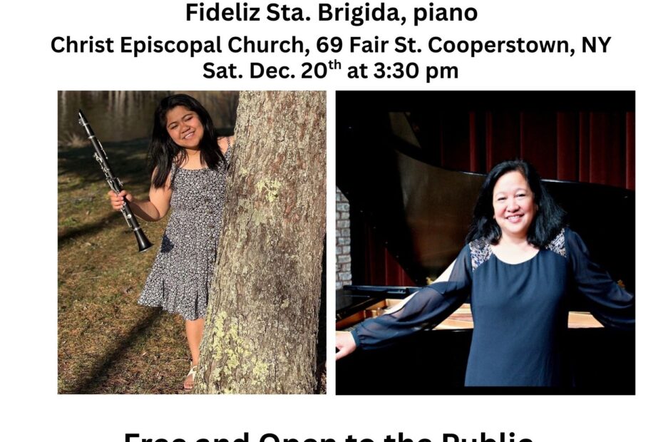 Ushuaia Diaz, clarinet and Fideliz Sta. Brigida, piano, played at Christ Church Episcopal, Cooperstown.