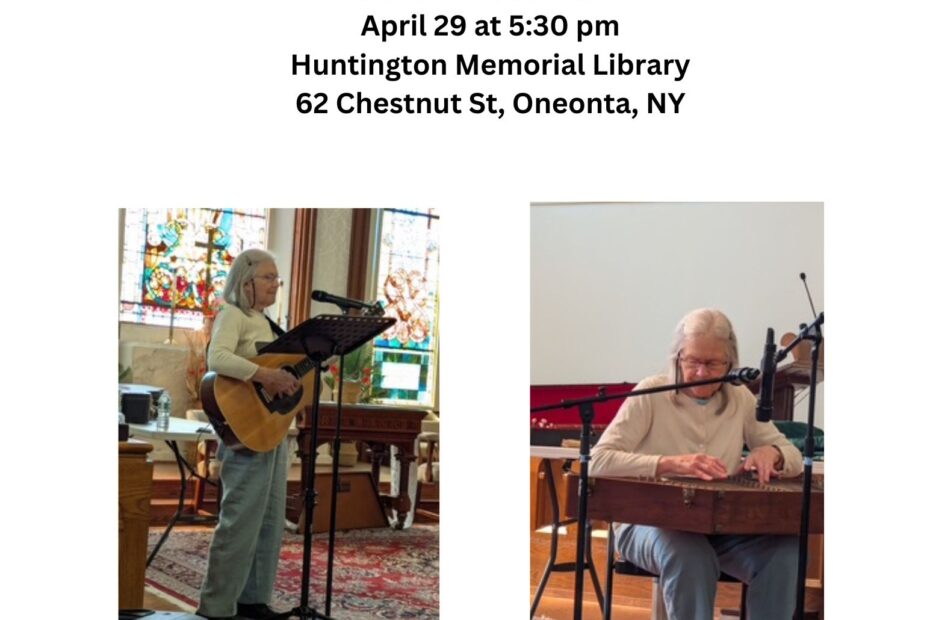 Clare Wettemann will perform on April 29 at Huntington Memorial Library, Oneonta, NY.
