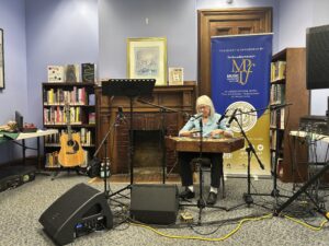 Clare Wettemann performs on April 30 at Huntington Memorial Library, Oneonta, NY.