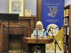 Clare Wettemann performs on April 30 at Huntington Memorial Library, Oneonta, NY.